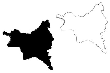 Seine-Saint-Denis Department (France, French Republic, Ile-de-France region) map vector illustration, scribble sketch Seine Saint Denis map