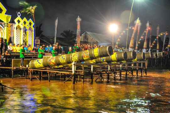 Meriam Karbit is a traditional cannon made of bamboo wood at Kapuas River Pontianak