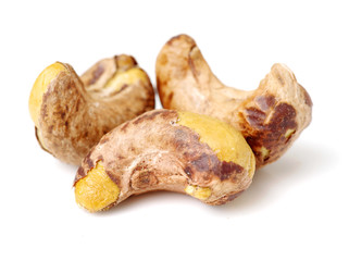 cashew nuts on white background 
