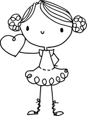 Cartoon beautiful cute girl 