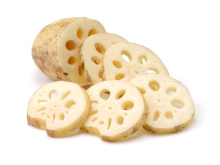 Lotus root on the white background