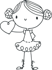 Cartoon beautiful cute girl 