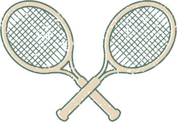 Vintage Tennis Crossed Racquet Design
