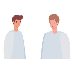two men avatars vector design