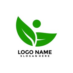 People Care logo People leaf logo icon, Leaf Logo Vector