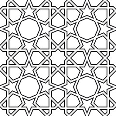 Girih seamless pattern. Authentic arabian pattern style. Girih pattern. Geometric arabian abstract background. Vector Illustration
