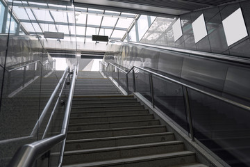 The stairs in the subway, entrance to ground.