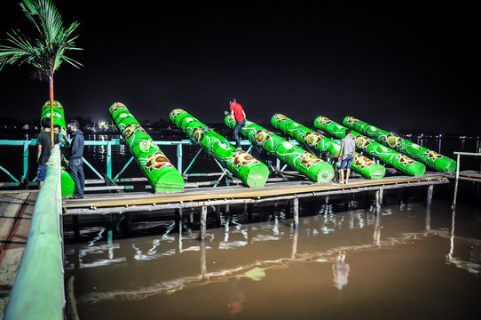 Meriam Karbit is a traditional cannon made of bamboo wood at Kapuas River Pontianak