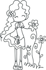 Cartoon beautiful cute girl 