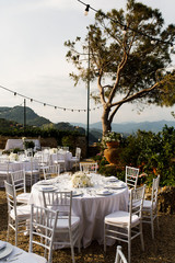 Beautiful flower decoration of the wedding venue and ceremony, details