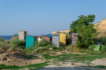 Coastal slum campsite at the sea