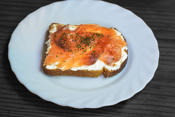 salmon toast fitness food healthy