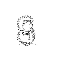 hand-drawn vector illustration of a traveler hedgehog