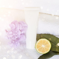 Cosmetic white tube. Cream mockup. Blank beauty product dispencer. Vacation sunblock cream. Medical treatment deodorant. Anti acne facial healthcare. Face honey lotion. Pharmacy organic lime creme.