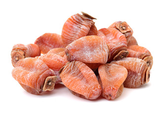 dried persimmon on white background