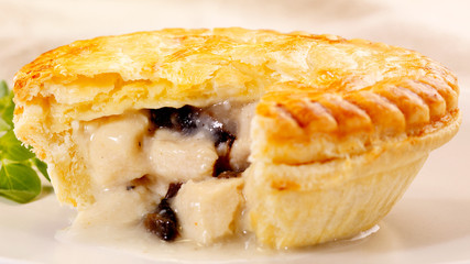 Cut individual Chicken & Mushroom Pie
