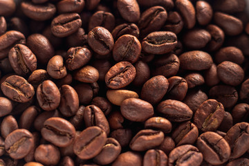 Obraz na płótnie Canvas średnio palone ziarna kawy prosto z etiopii, 100% arabica