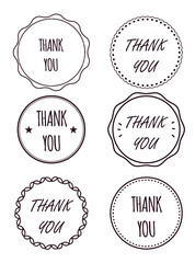 Vector set of thank you stamps.