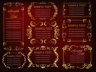 高級感ビンテージゴールドフレーム飾り罫アンティークセット