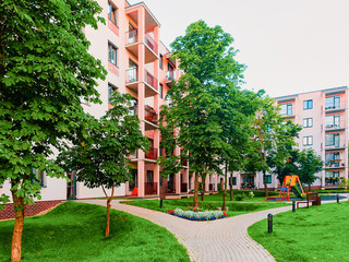 New residential building children playground Vilnius reflex new