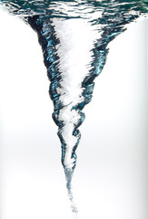 Moving funnel of water with bubbles