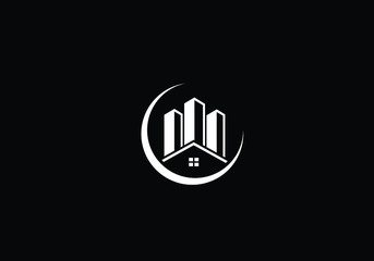 Real estate vector logo design, Building logo design, Real estate vector logo template, Logo for a property, Abstract home logo