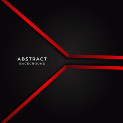 Abstract geometric black background with red border.