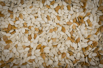 pattern of yellow and white pumpkin seeds