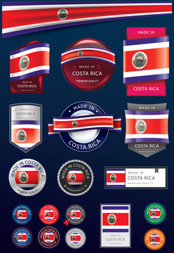 Made In COSTA RICA Seal Collection, COSTA RICAN National Flag (Vector Art)
