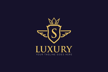 initial letter s crown logo and icon vector illustration design template