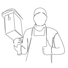 Obraz premium man with birdhouse