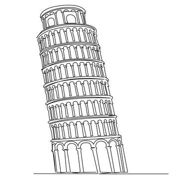 leaning tower pisa line art clip art preview
