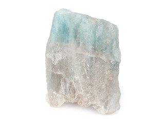 Natural polychrome topaz on the white background