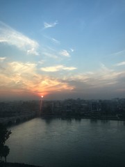 sunset over the river