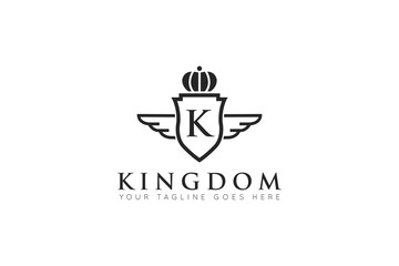 initial letter k crown logo and icon vector illustration design template