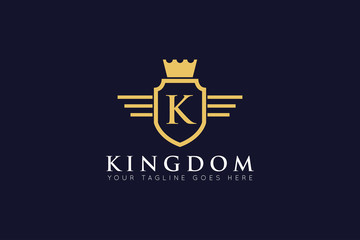 initial letter k crown logo and icon vector illustration design template