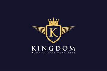 initial letter k crown logo and icon vector illustration design template