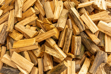 pattern of firewood. light wooden background