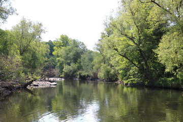 Fototapeta na wymiar Idylle am Fluss Wupper im Frühling