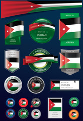 Made in JORDAN Seal Collection, JORDANIAN National Flag (Vector Art)
