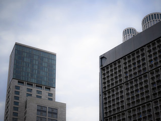 Fototapeta premium Modern skyscraper as residential and office architecture Berlin copy space reflex new