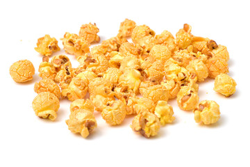 Popcorn on white background