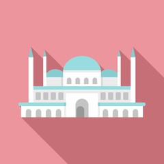 Turkish mosque icon. Flat illustration of turkish mosque vector icon for web design