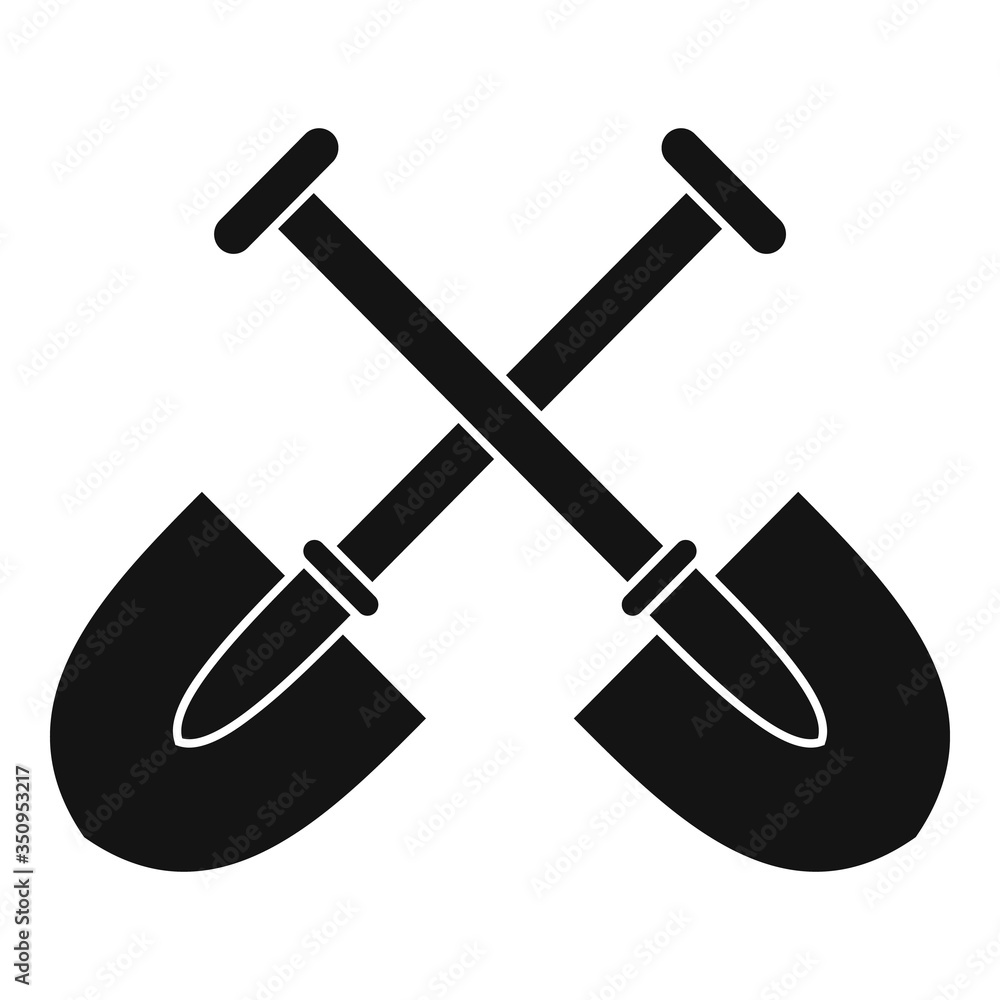 Poster Two shovels icon. Simple illustration of two shovels vector icon for web design isolated on white background