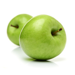 green apples isolated on white background