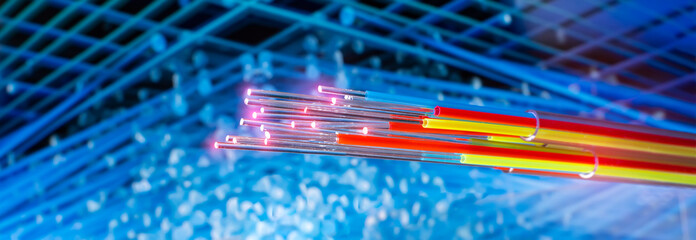 fiber optics network cable for ultra fast internet communications.