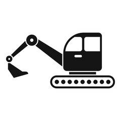 Excavator icon. Simple illustration of excavator vector icon for web design isolated on white background