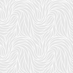 Elegant seamless floral pattern. Wavy vector abstract background. Stylish modern monochrome linear texture.