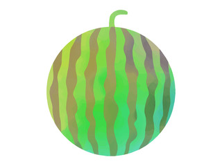 スイカの水彩イラスト