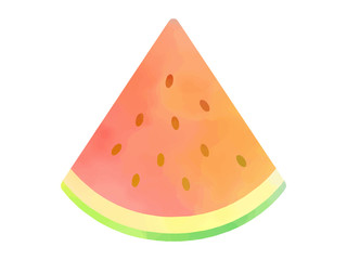 スイカの水彩イラスト